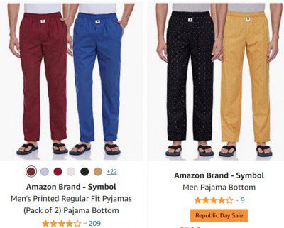 (Pack of 2) Symbol Men's Printed Regular Fit Pyjamas