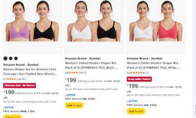 [ Pack Of 2 ] Symbol Women Bra at Rs 199