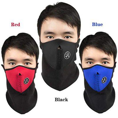 Pack of 2, Thermal Neck Warmers Fleece Balaclavas CS Hat Headgear Winter Skiing Ear Windproof Warm Face Mask for Bike/Motorcycle/Bicycle Scarf (Blue)