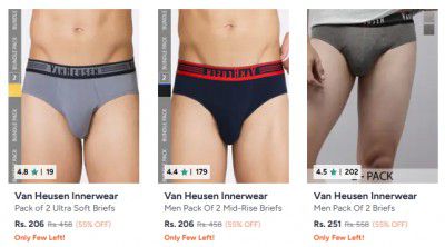PACK OF 2 | Van Heusen Briefs from ₹197