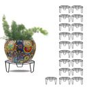 (Pack of 20) CINAGRO Metal Round Flower Pot Stand - Square, Indoor, Outdoor Plant Shelf, Planter for Home, Living Room, Garden, Balcony Décor...