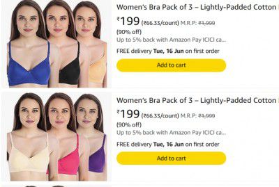 PACK OF 3 | ENCIGER Women’s Bra At 199/-