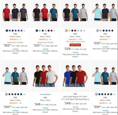 Pack of 3 FTX Men's T-Shirts @ ₹190