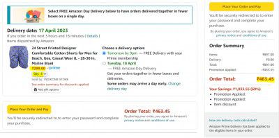 Pack of 3 Printed Shorts worth ₹299 each @ ₹463