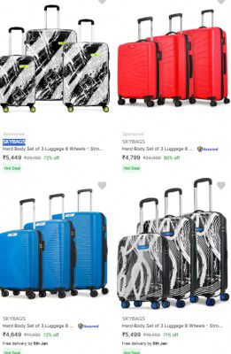 [ Pack Of 3 ] SKYBAGS Suitcases Starts at Rs 3999