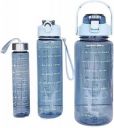 Pack of 3 Transparent Motivational Water Bottle with Time Marker 3 in 1- 2000 ml Bottle Plastic...