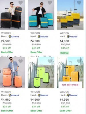 [ Pack Of 3 ] Wrogn Suitcases Starts @ Rs 4149 | Upto 82% Off