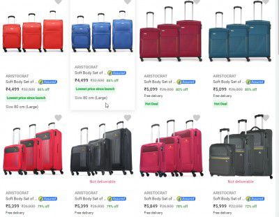 [ Pack of 3 ] Aristocrat Soft Body Suitcases Starts ₹4449
