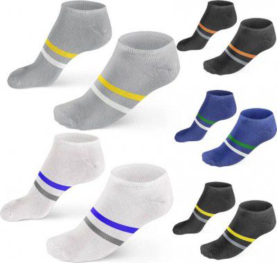 (Pack of 5) Ankle Socks Striped Low Cut, Ankle Length 