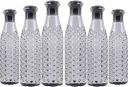 Pack of 6 Crystal Clear Water Bottle Set of 6 1 litre 1000 ml Bottle Plastic...