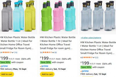 [ Pack Of 6 ] HW Kitchen Plastic 1L Water Bottle at ₹139 + Apply Coupon 30% OFF