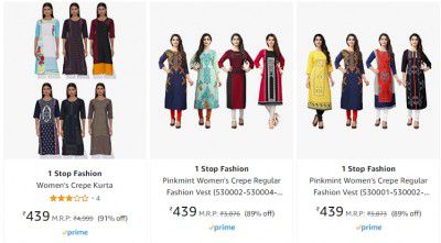 Pack of 6 Kurta from ₹439