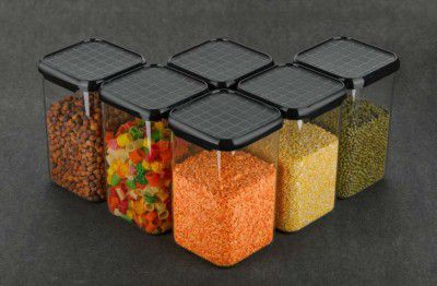 Pack of 6 Plastic Utility Container  - 1100 ml BLUEBERRY Black