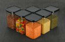 Pack of 6 Plastic Utility Container  - 1100 ml BLUEBERRY Black...