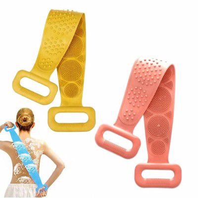 PADAR Silicone Body Back Scrubber Belt for Men & Women | Multicolor