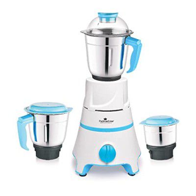 Padmashree® Odlin 750-Watt Mixer Grinder | 230 Volts Mixer with 3 Stainless Steel Jars with Leakproof Lid | ABS Body | 3 Speed Motor/White