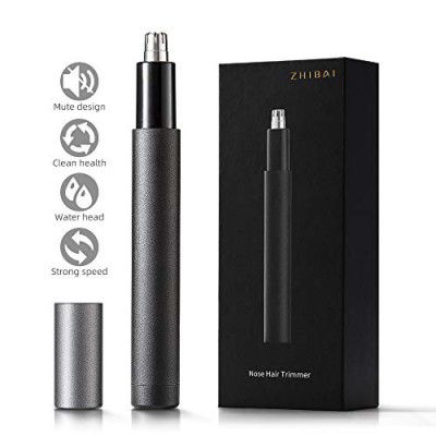 Painless Nose and Ear Hair Trimmer Clippers Shaver, Painless Ear Nose Hair Trimmer for Men and Women, Waterproof and Battery-Operated Shaver, Black