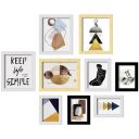 Painting Mantra Abstract Paintings with Frame for Home Decor (5x7, 6x8, 8x10 Inches, Multicolor) - Set of 9...