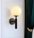 Palermo Black Metal & Glass Wall Sconces...