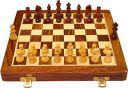 PALM ROYAL HANDICRAFTS Wooden Handmade Foldable Magnetic Chess Board Set with Magnetic Pieces and Extra Queens for 2 Players Kids and Adults (10x10 Inches, Brown)...