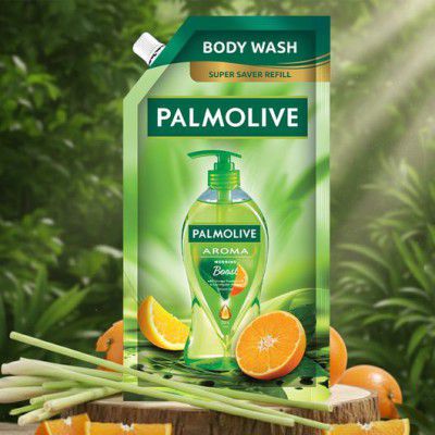 PALMOLIVE Orange Essential Oil & Lemongrass Aroma Morning Boost Body Wash Refill Pack (750 ml)