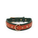 Pampaw Leather The Pongo Collars for Dogs, Cats & Puppies - Soft Durable & Strong (20-25 Inch_Green & Brown)...