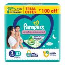 Pampers Complete Skin Comfort Pants, Small size baby diapers (SM) 52 Count, 4-8 kg...