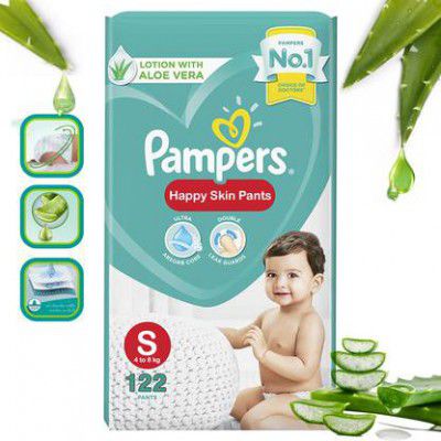 Pampers happy skin pants - S  (122 Pieces)