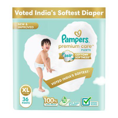 Pampers Premium Care Pant Style Baby Diapers | Extra-Large (XL size) | 36 Count | 12-17kg