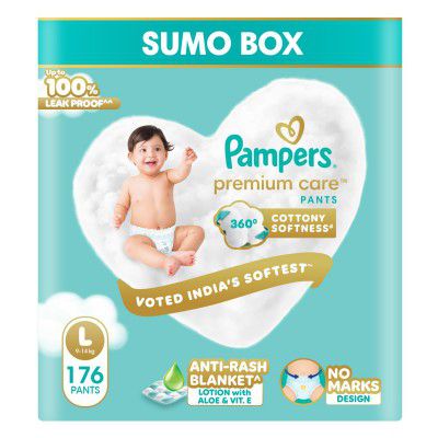 Pampers Premium Care | Pant Style, Large Size, 176 Count | (88 Count, Pack of 2)