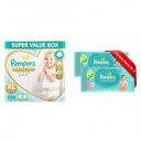 Pampers Premium Care Pants, Extra Large size baby diapers (XL), 108 Count, Softest ever Pampers pants & Pampers Baby Gentle Wet Wipes with Aloe Vera 144 Wipes...