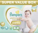 Pampers Premium Care Pants, Medium size baby diapers (MD), 162 Count, Softest ever Pampers pants...