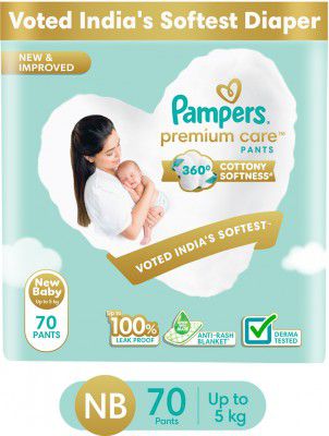 Pampers Premium Care Pants with 360 Cottony Softness - New Born (70 Pieces)