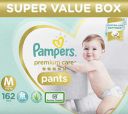 Pampers Premium Care Super Value Box Pack, Medium (Pack of 162)...