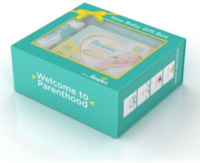 Pampers Premium Gift Box New Baby Cotton like soft Diapers with Wetness Indicator  (Multicolor)