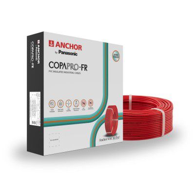 Anchor by Panasonic 0.75 mm COPAPro FR Electrical Wire, 90 Meter Fire Resistant Single Core PVC insulated Pure Copper Wire, Anti Rodent Anti Termite Flexible Wire for Connections (RED, 96137RD)