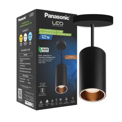 Panasonic 12W Cylindrical Pendant Spotlight, Rose Gold Reflector, Pendant Ceiling Light (Natural White - PDHM01124)
