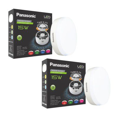 Panasonic 15W LED Round Downlight for Ceiling | Twist & Fit Round LED Modular Surface Ceiling Light (Cool White,PDLM22157-2)
