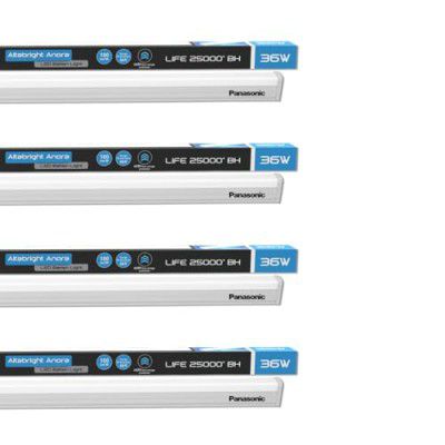 Panasonic 36-watt LED Batten/Tubelight | IP20 36W Aluminium Batten | Bright & Energy Efficient Tubelight (Cool White, Pack - 4)