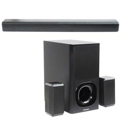 Panasonic 400W 5.1 Ch Sound Bar with 3D Surround Sound Speaker System (SC-HTS400GWK, Black)
