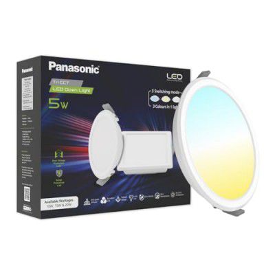 Panasonic 5 Watt 3 in 1 Color Downlighter, Round Tri CCT Surface Downlight, 25000 BH Life, 100 mm Cut Out, BIS & ROHS Certified, 4KV Surge Protection, (Cool, Natural and Warm White)