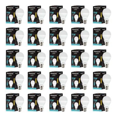 Panasonic 9 Watt LED Bulb, B22 Base 9W Bulb Light For Home, 6500K Cool Day Bulb (Pack of 25)