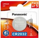 Panasonic CR-2032/5BE Lithium Coin Battery - Pack of 5...