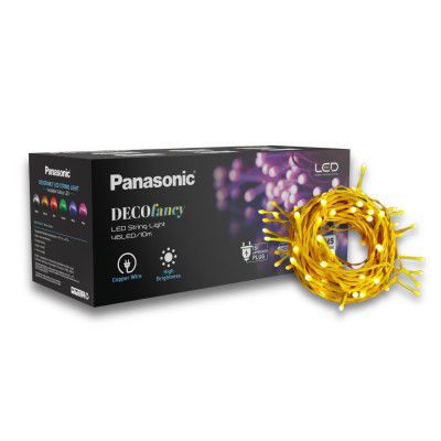 Panasonic Deco Fancy 10 Mtr LED String Light for Diwali, Decorative LED String Light for Ganesh Chaturthi, Christmas Decoration Light (Golden)