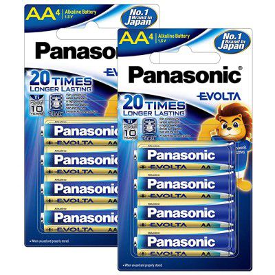 Panasonic EVOLTA Alkaline AA Battery Pack of 8