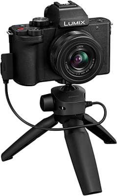 Panasonic Lumix G100 4K Mirrorless Vlogging Camera (Black) with Tripod Grip & 12-32mm Lens, Micro Four Thirds Sensor, Flip Screen, 5-Axis Image Stabilization, 4K 24p 30p Video (DC-G100VGW-K)