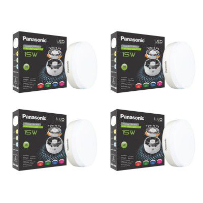 Panasonic PVC 15W LED Round Downlight for Ceiling | Twist & Fit Round LED Modular Surface Ceiling Light for Home & Hall (Cool White,PDLM22157-4)