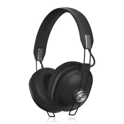 Panasonic Retro Over-The-Ear Headphones with Bluetooth 24-Hour Playback Color Matte Steel (RP-HTX80B-H)