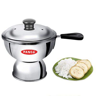PANCA Chiratta Outer Lid Puttu Maker With Handle Use With Pressure Cooker Puttu Kutti Puttu Steamer Puttu Cooker Silver, Make In India, Stainless Steel, 0.50 liter