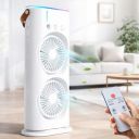 PANCA Portable Double Head Spray Fan with Misting | USB Rechargeable Mini Air Cooler with LED Light...